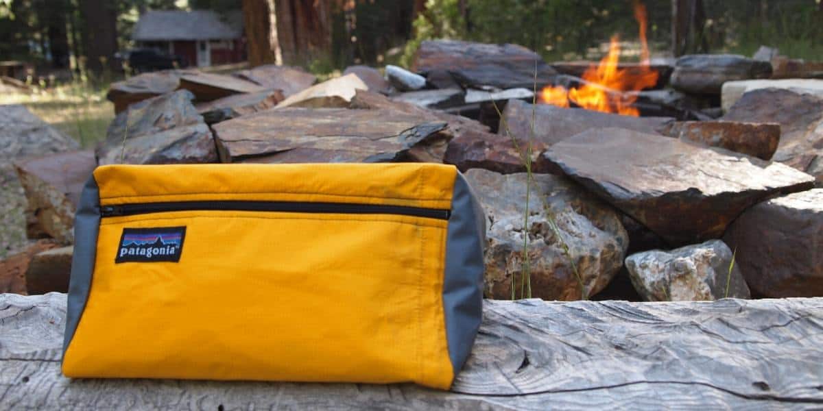 Patagonia fanny pack made from upcycled rain jackets