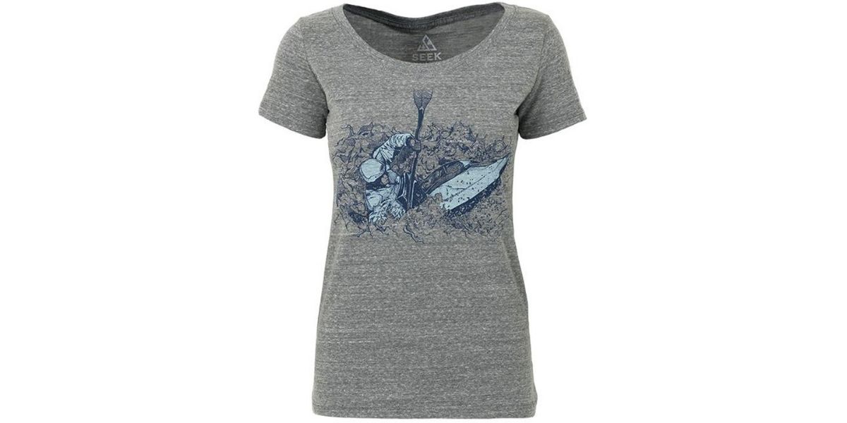 Seek Dry Goods women's t-shirt with a design on it. 