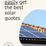 Tile roof with solar panels and text that reads "how to easily get the best solar quotes"