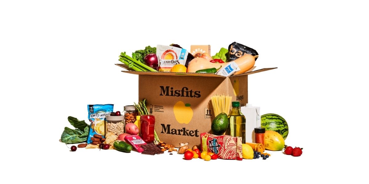 Misfits Market box full of food rescued from going to the landfill. 