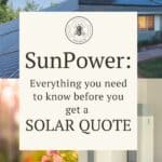 Pinterest pin with sunpower solar panels and battery energy storage unit